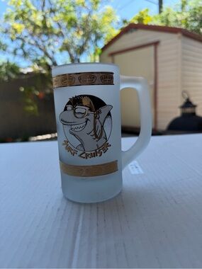 Ron Jon Surf Shop Cocoa Beach Florida Frosted Glass Beer Mug Surf Cruiser 5.5”